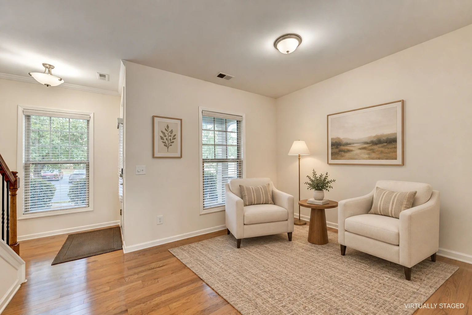 Front flex room — Virtually staged