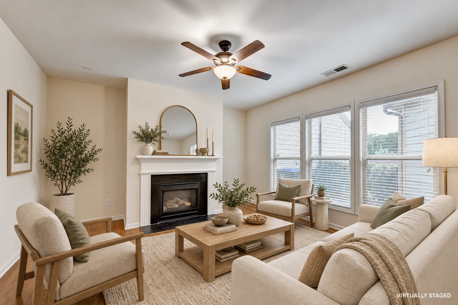 Living room — virtually staged