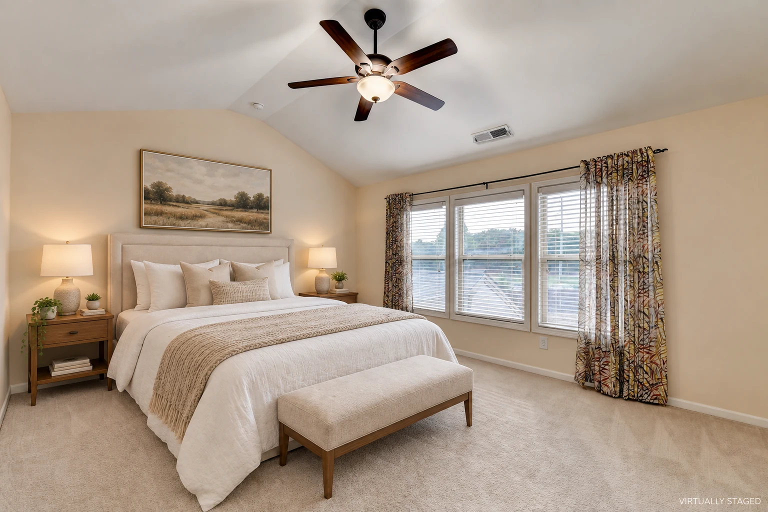Primary bedroom — virtually staged