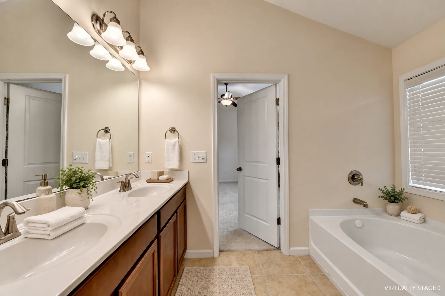 Primary bathroom — Virtually staged