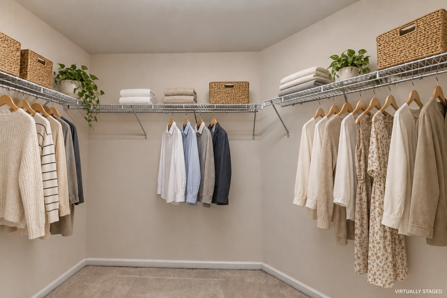 Walk-in closet — Virtually staged